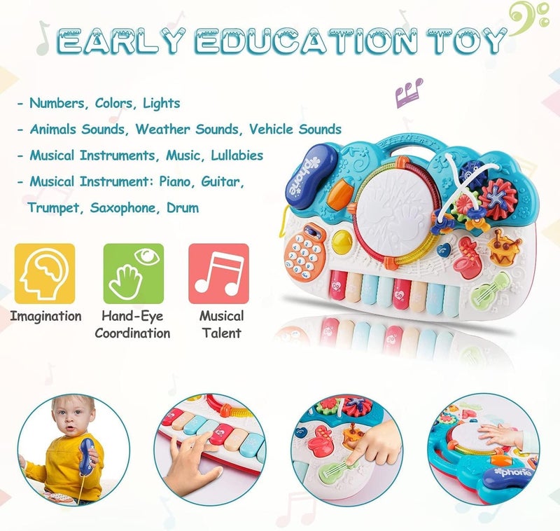 ST ZONE Baby Musical Toys, 12 to 18 Months Toddler Toy, 6-in-1 Kids Keyboard Piano Drum Musical Instruments, Learning Educational Tabletop Game, Birthday Gift for 1 2 3 Years Old Girls Boys - Image 5